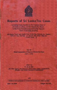Volume III – Reports of Sri Lanka Tax Cases